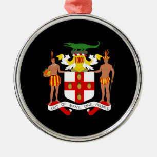 Jamaikanisches Wappen Ornament Aus Metall