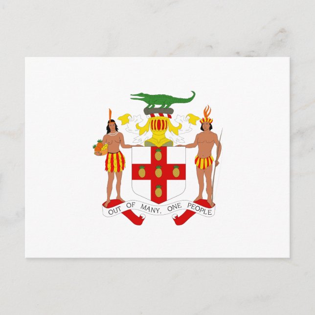 jamaikanisches Wappen Postkarte (Vorderseite)