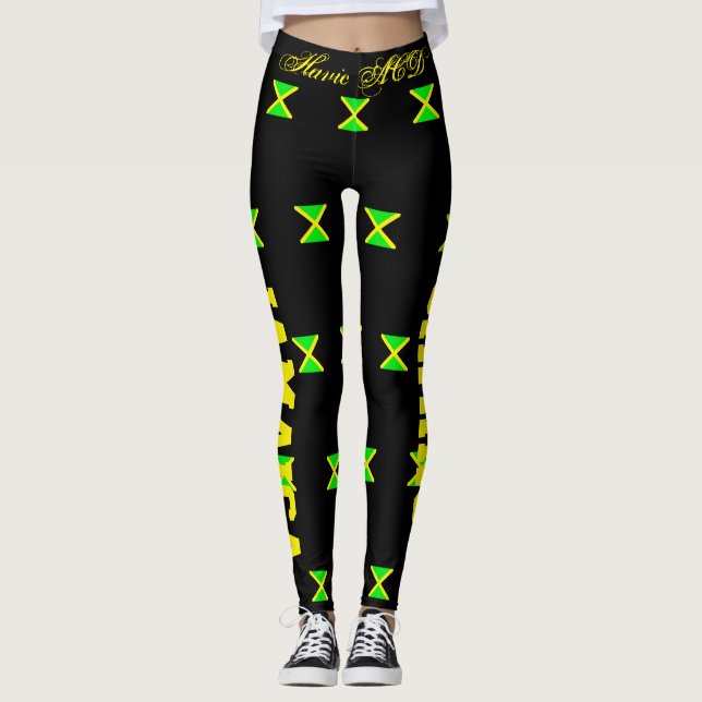 JAMAÏQUE DRAPEAU LEGGINGS NOIR ACD HAVIC (Devant)
