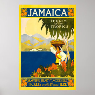 Jamaïque La Perle des Tropiques AFFICHE IMPRIMÉE A