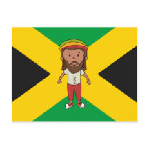 Jamaïque Rasta Man Pays Drapeau Carte postale Idée