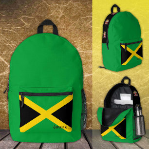Jamaïque, sac à dos vert, drapeau jamaïcain / patr