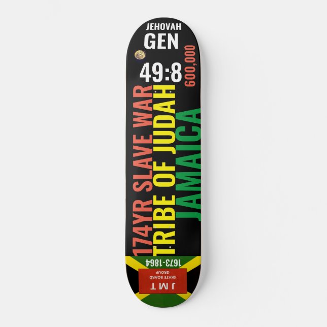 JAMAÏQUE TRÈS TRIBU DE JUDAH Skateboard (Recto)