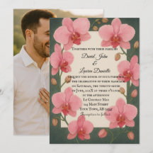 Jamais après le Faire-part de mariage photo orchid