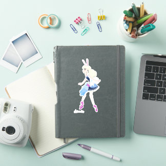 Jamais après le haut Bunny Blanc Alice Sticker de