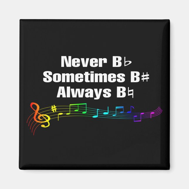 Jamais B Plat, Parfois B Sharp Magnet (Devant)
