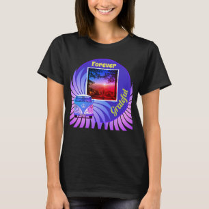 Jamais reconnaissante femme tshirt rose violet