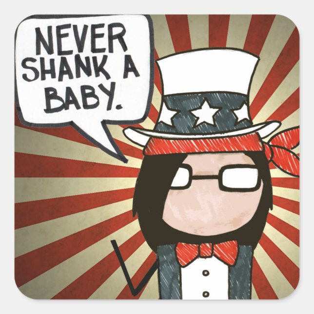 Jamais Shank a Baby - Stickers Carrés (Devant)
