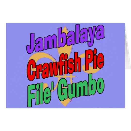 Jambalaya-Panzerkrebs-Torte Cajun Teller Karte