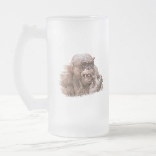 Jambo Der haarlose Chimp Mattglas Bierglas