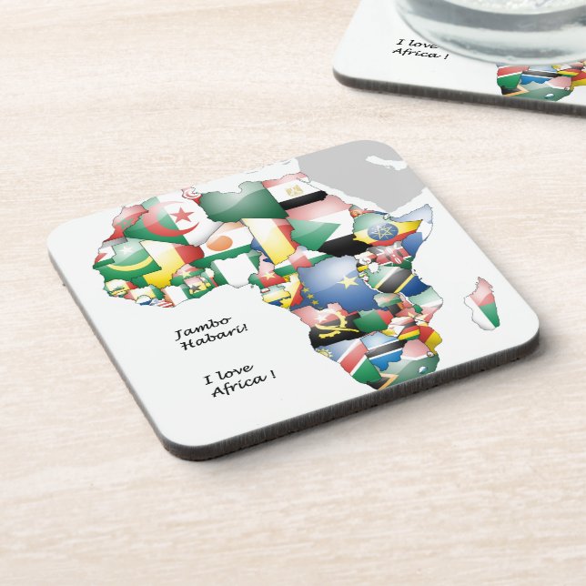 Jambo Habari Afrika ! I Liebe Afrika Getränkeuntersetzer (Linke Seite)