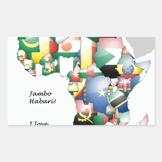 Jambo Habari Afrika ! I Liebe Afrika Rechteckiger Aufkleber (Vorderseite)