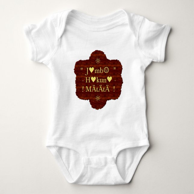 Jambo Hakuna Matata: African Art Print/Graphic Baby Strampler (Vorderseite)