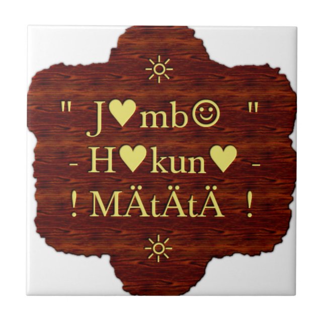 Jambo Hakuna Matata: African Art Print/Graphic Fliese (Vorderseite)