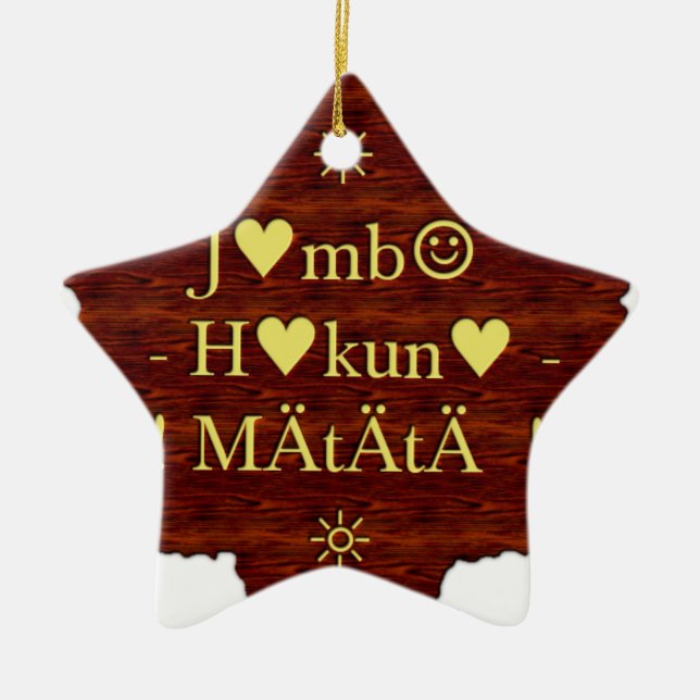 Jambo Hakuna Matata: African Art Print/Graphic Keramik Ornament (Vorne)