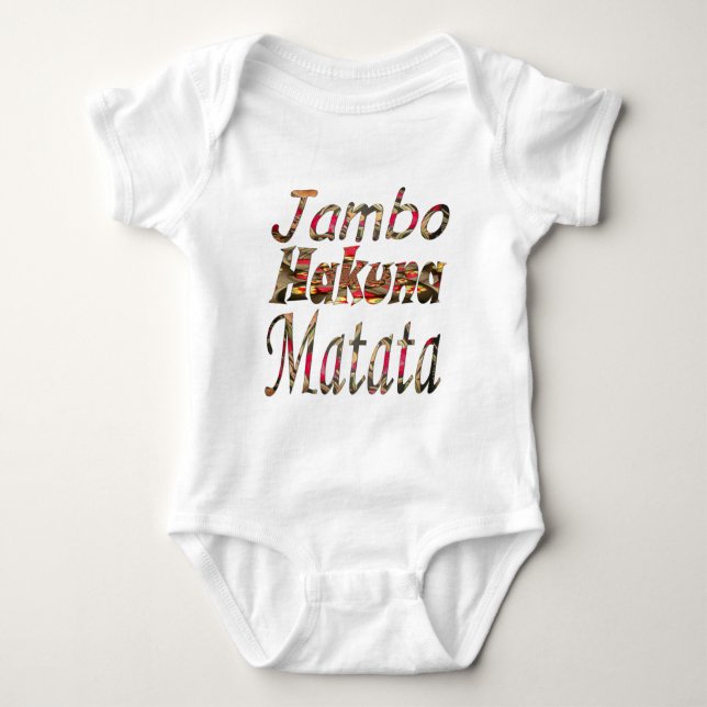 Jambo Hakuna Matata African Vintag Art Print Baby Strampler (Vorderseite)