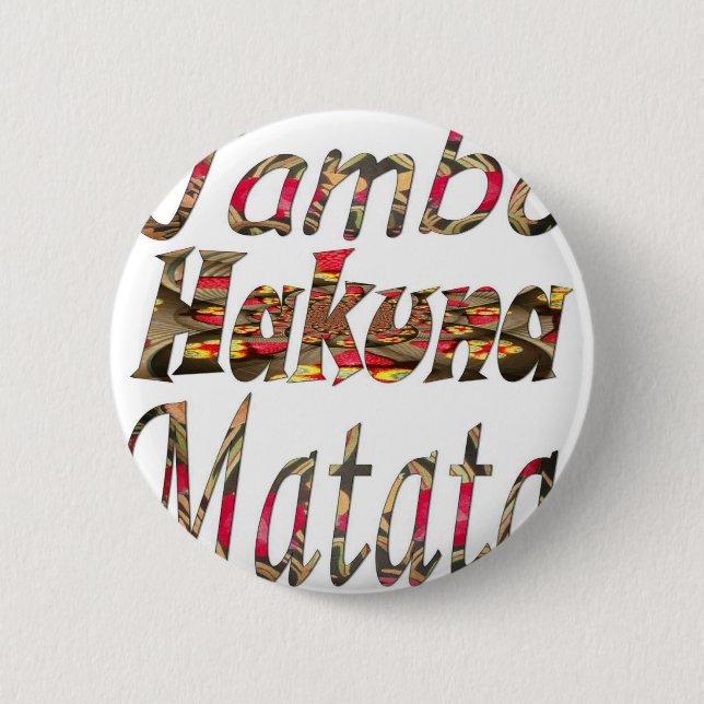 Jambo Hakuna Matata African Vintag Art Print Button (Vorderseite)