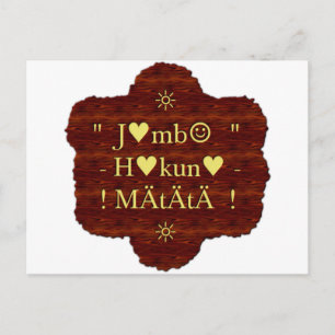 Jambo Hakuna Matata: Afrikanischer Kunstdruck/Graf Postkarte