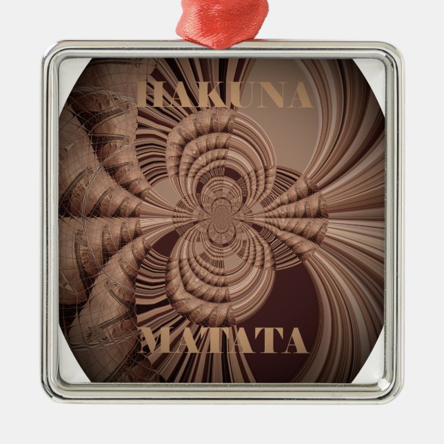 Jambo Hakuna Matata Kenya Giraffe Safari Woven Ornament Aus Metall (Vorne)