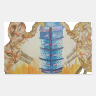 Jambo Jumbo Afrikanische Kinder Elefanten Kunst Dr Rechteckiger Aufkleber