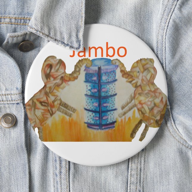 Jambo Jumbo Afrikanische Kinder Elefanten Kunstdru Button (Beispiel)