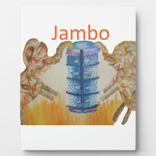 Jambo Jumbo Afrikanische Kinder Elefanten Kunstdru Fotoplatte (Vorderseite)