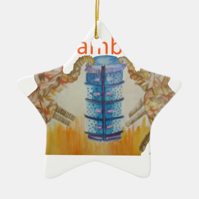 Jambo Jumbo Afrikanische Kinder Elefanten Kunstdru Keramik Ornament (Vorne)