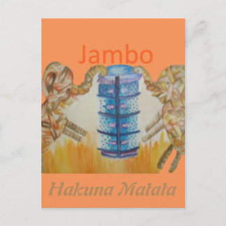 Jambo Jumbo Afrikanische Kinder Elefanten Kunstdru Postkarte