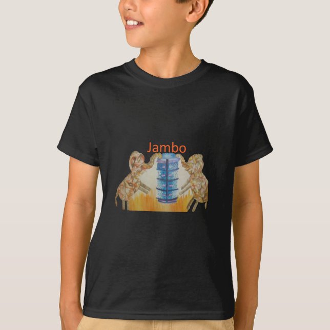 Jambo Jumbo Afrikanische Kinder Elefanten Kunstdru T-Shirt (Vorderseite)