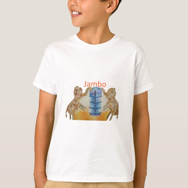 Jambo Jumbo Afrikanische Kinder Elefanten Kunstdru T-Shirt (Vorderseite)