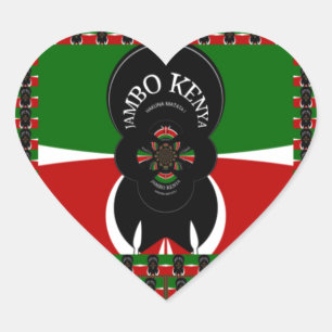 Jambo Kenia Kunstprint Herz-Aufkleber