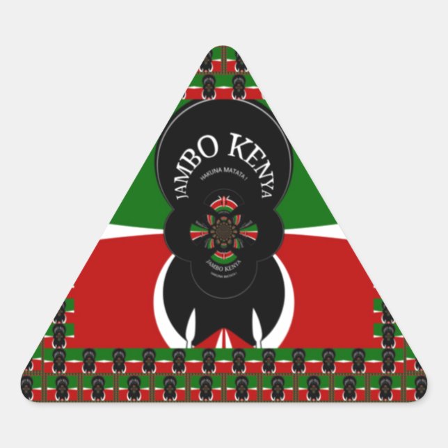 Jambo Kenya Art Print Dreieckiger Aufkleber (Vorderseite)