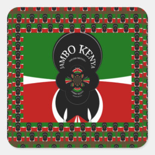 Jambo Kenya Art Print Quadratischer Aufkleber