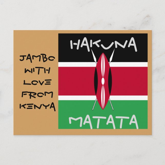 Jambo mit Liebe aus Kenia Hakuna Matata Postkarten (Vorderseite)