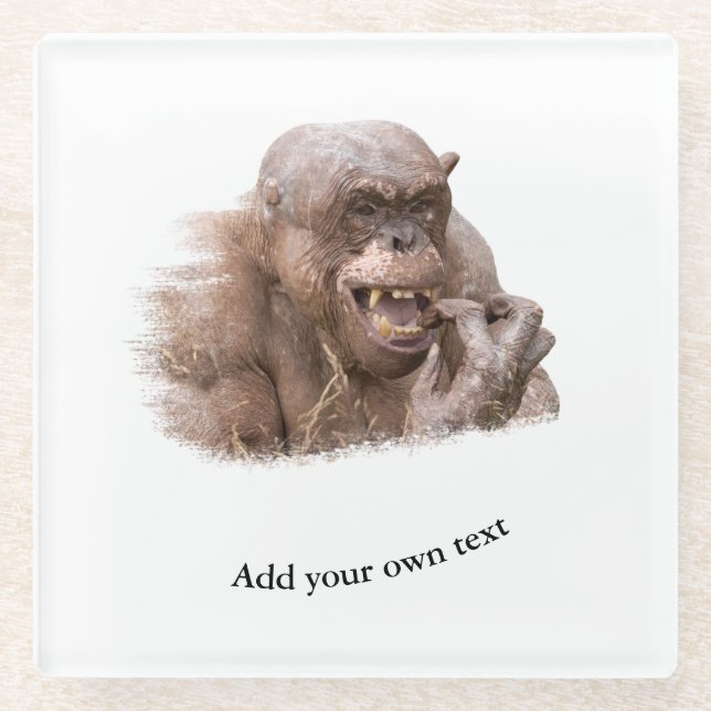 Jambo The Hairless Chimp (Ändern Sie Ihren eigenen Glasuntersetzer (Vorderseite)