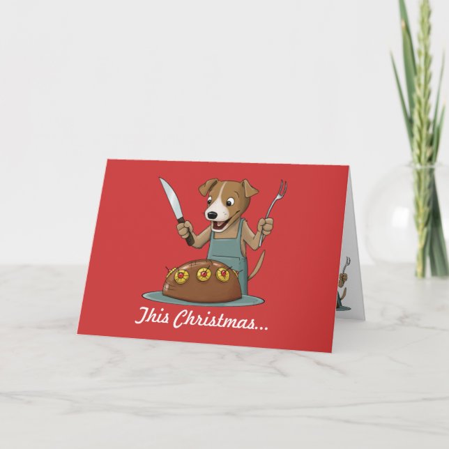 Jambon il vers le haut de la carte de Noël (Devant)