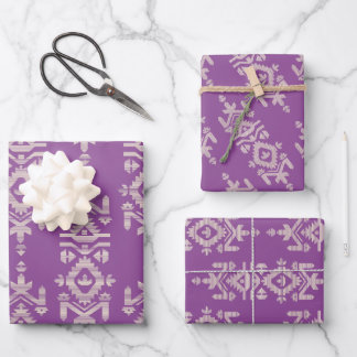 Jamdani Print Folk Pattern Geschenkpapier Set