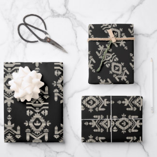 Jamdani Print Folk Pattern Geschenkpapier Set