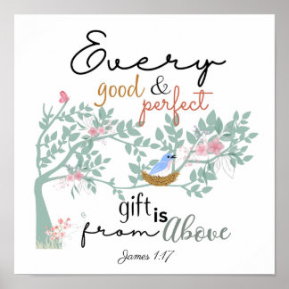 James 1:17 Chaque Poster Cadeau Bon et Parfait