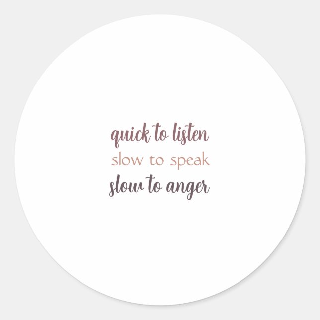 James 1:19, Sticker (Vorderseite)