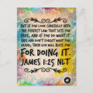 James 1:25 Bibelvers-Gedächtniskarte - Postkarte