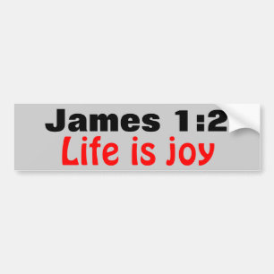 James 1:2 Das Leben ist Freude Autoaufkleber