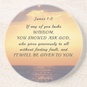 James 1:5 Wenn einem von euch das Weisheit-Bibelve Getränkeuntersetzer
