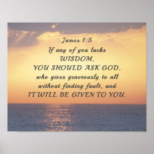 James 1:5 Wenn einem von euch das Weisheit-Bibelve Poster
