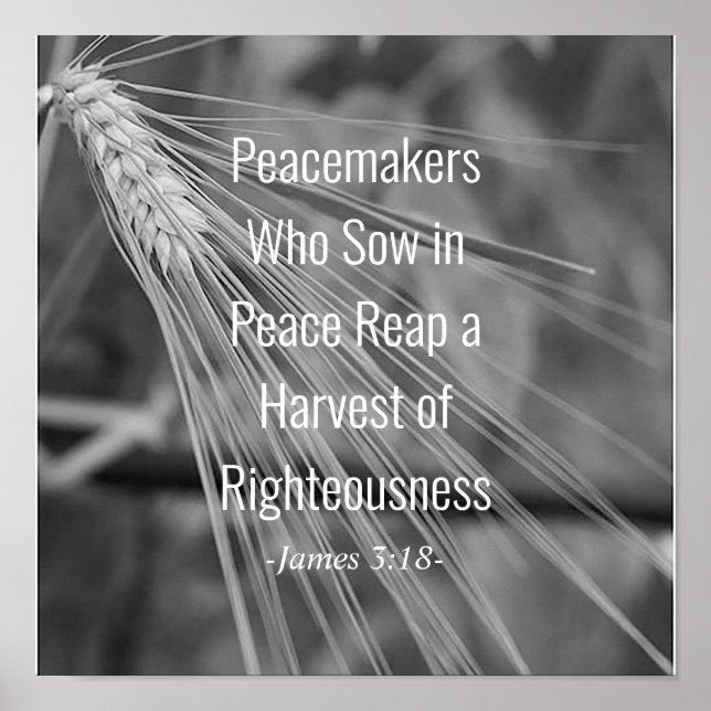 James 3:18 Bibelverse Ernte der Righeness Poster (Vorne)