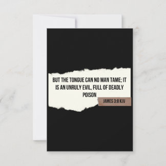 James 3:8 KJV Bible Verse Flat Greeting Card Karte