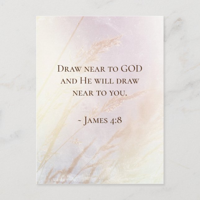 James 4:8 Zeichnete in der Nähe der Verse Gottes Postkarte (Vorderseite)