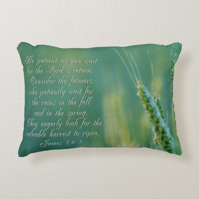 James 5:6-8 Ausdauer Inspiration Dekokissen (Vorderseite)