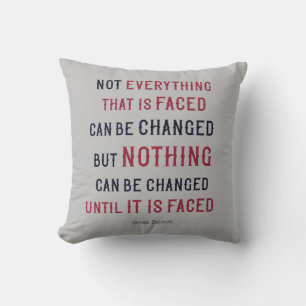 James Baldwin Change Typografy Throw Kissen
