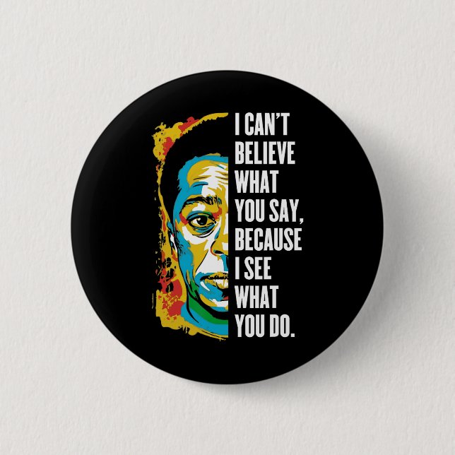 James Baldwin Graffiti Art Juneteenth Black Histor Button (Vorderseite)